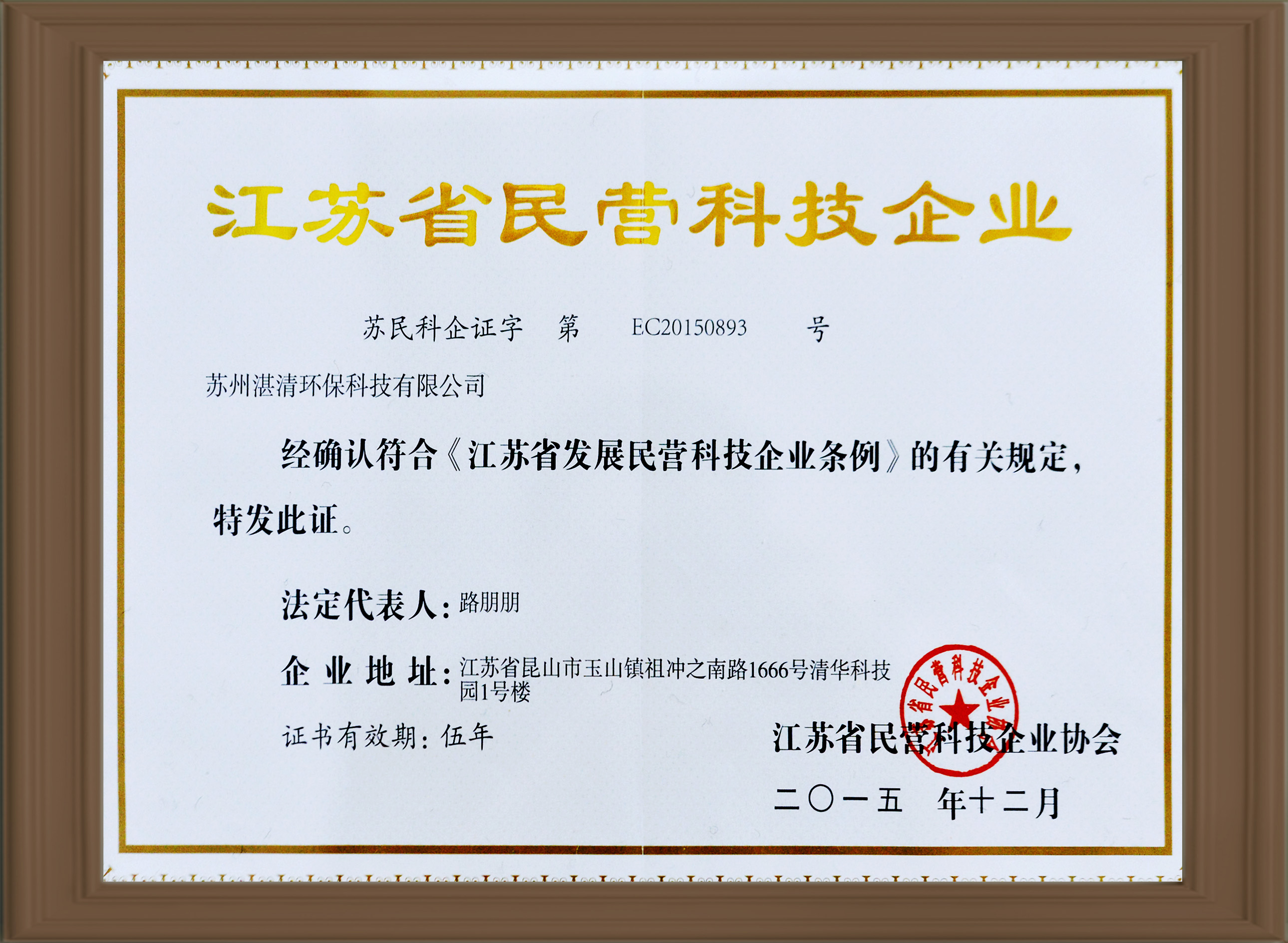 江蘇省民營(yíng)科技企業(yè)